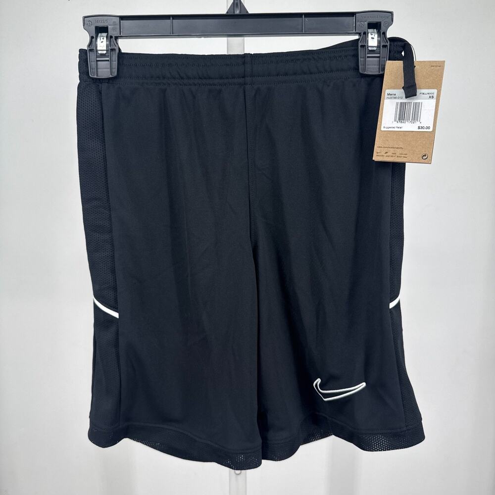 Nike Academy Dri-FIT Soccer Shorts Mens XS Black Slim Fit Mesh Panel Swoosh NWT